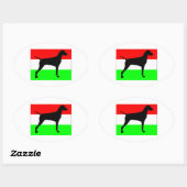 vizsla silo Hungary-Flag.jpg Ovale Sticker (Vel)