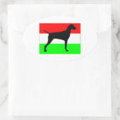 vizsla silo Hungary-Flag.jpg Ovale Sticker (Tas)