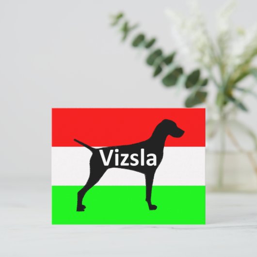 vizsla silo name op Hungary-Flag.png Briefkaart (Staand voorkant)
