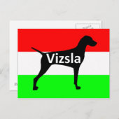 vizsla silo name op Hungary-Flag.png Briefkaart (Voorkant / Achterkant)