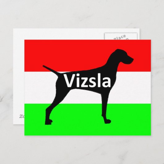 vizsla silo name op Hungary-Flag.png Briefkaart (Voorkant / Achterkant)