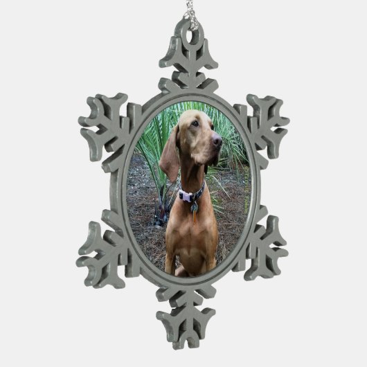 Vizsla Snowflake kerstversiering Tin Sneeuwvlok Ornament (Links)