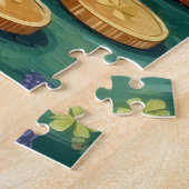 Vizsla St. Patrick's Day Elegante GeluksHond Legpuzzel (Zijkant)