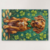 Vizsla St. Patrick's Day Elegante GeluksHond Legpuzzel (Horizontaal)