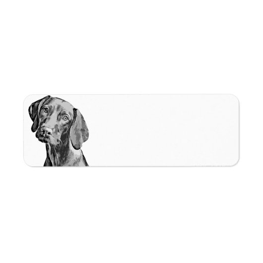 Vizsla Tekening Etiket (Voorkant)