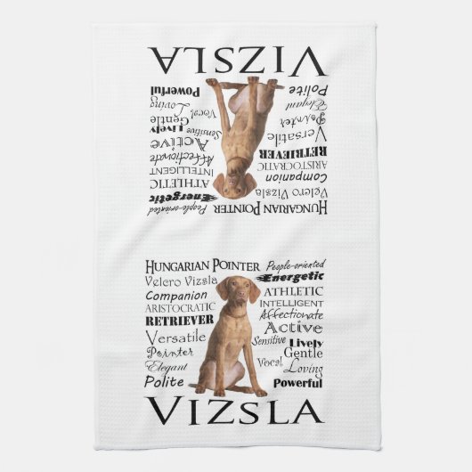 Vizsla Traits Kitchen Towel Theedoek (Verticaal)