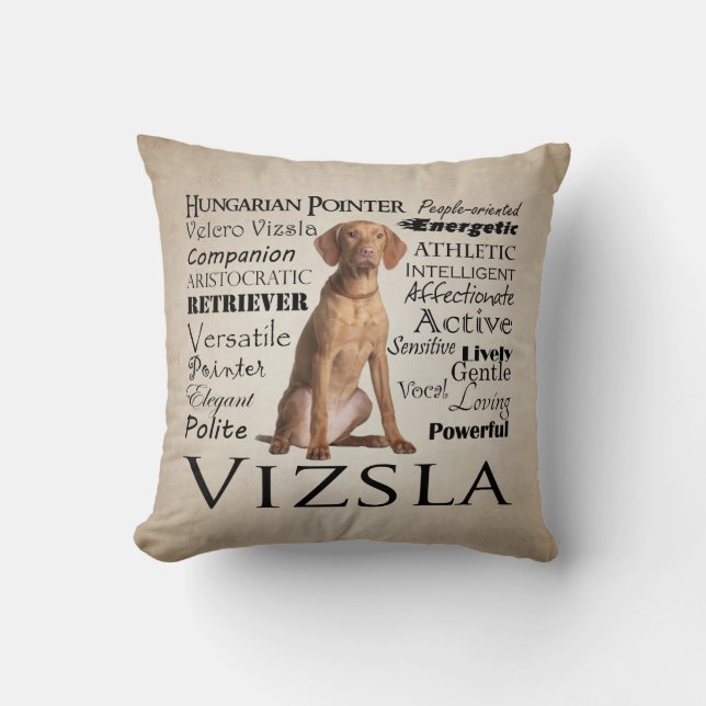 Vizsla Traits Pillow Kussen (Voorkant)