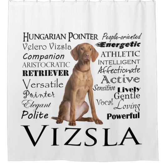 Vizsla Traits Shower Curtain Douchegordijn (Voorkant)