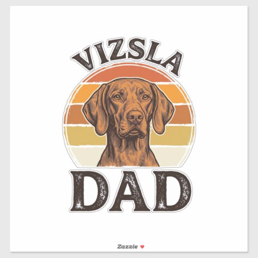 Vizsla Vader Vintage Gravure Hondenontwerp_1 Sticker (Vel)
