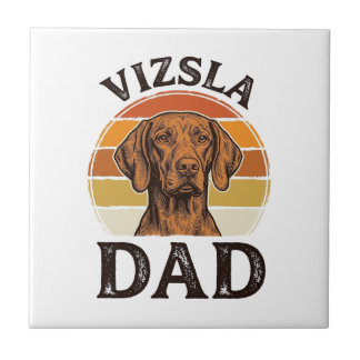 Vizsla Vader Vintage Gravure Hondenontwerp_1 Tegeltje