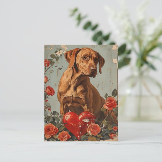 Vizsla  Valentijnsdag Briefkaart (Staand voorkant)