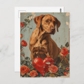 Vizsla  Valentijnsdag Briefkaart (Voorkant / Achterkant)