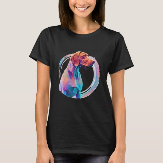 Vizsla Vaporwave Retrowave esthetisch T-shirt (Voorkant)