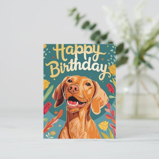 Vizsla Verjaardag Briefkaart (Staand voorkant)