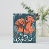 Vizsla Vrolijk kerstfeest Briefkaart (Staand voorkant)