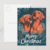 Vizsla Vrolijk kerstfeest Briefkaart (Voorkant / Achterkant)