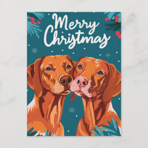 Vizsla Vrolijk kerstfeest Briefkaart