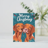 Vizsla Vrolijk kerstfeest Briefkaart (Staand voorkant)