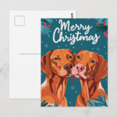 Vizsla Vrolijk kerstfeest Briefkaart (Voorkant / Achterkant)