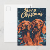 Vizsla Vrolijk kerstfeest Briefkaart (Voorkant / Achterkant)