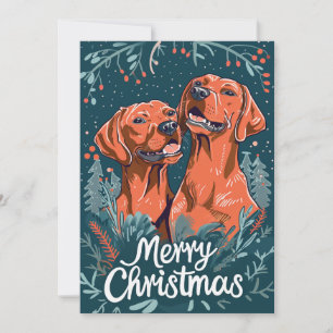 Vizsla Vrolijk kerstfeest Feestdagenkaart