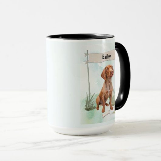 Vizsla Watercolor Personalized Dog Mok (Voorkant rechts)