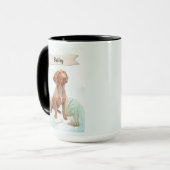 Vizsla Watercolor Personalized Dog Mok (Voorkant links)