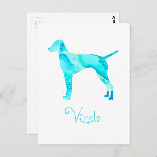 Vizsla Waterverf Design Briefkaart (Voorkant / Achterkant)