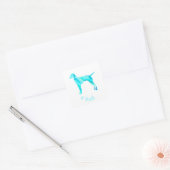 Vizsla Waterverf Design Vierkante Sticker (Envelop)
