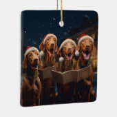 Vizslas Kerstmis Caroling feestelijke vakantie Keramisch Ornament (Rechts)
