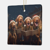 Vizslas Kerstmis Caroling feestelijke vakantie Keramisch Ornament (Links)