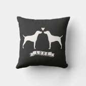 Vizslas Love - Hond Silhouetten met Hart Kussen (Achterkant)
