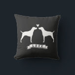 Vizslas Love - Hond Silhouetten met Hart Kussen<br><div class="desc"></div>