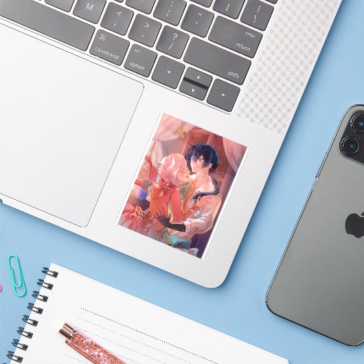 VJ sticker (Laptop met iPhone)