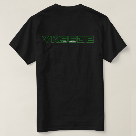 VK56DE in groen T-shirt (Design achterkant)