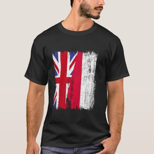 VK Polen Half Vlag Britse Poolse Afkomst T-shirt (Voorkant)