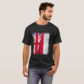 VK Polen Half Vlag Britse Poolse Afkomst T-shirt (Voorkant volledig)