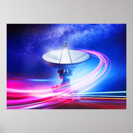 VLA Radio Telescope: Neon light Poster (Voorkant)