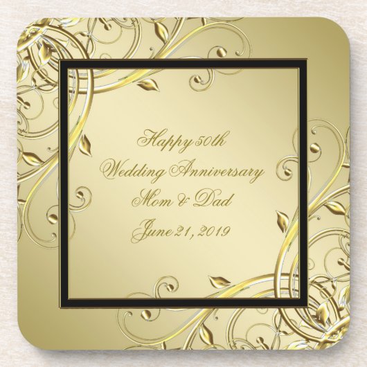 Vlaams 50e bruiloft Jubileum Bier Onderzetter (Voorkant)