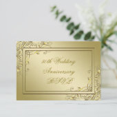 Vlaams 50e bruiloft Jubileum RSVP Kaartje (Staand voorkant)