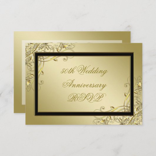 Vlaams 50e bruiloft Jubileum RSVP Kaartje (Voorkant / Achterkant)