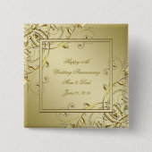 Vlaams 50e bruiloft Jubileum Vierkante Button 5,1 Cm (Voorkant)