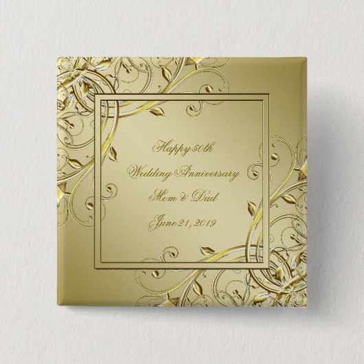 Vlaams 50e bruiloft Jubileum Vierkante Button 5,1 Cm (Voorkant)