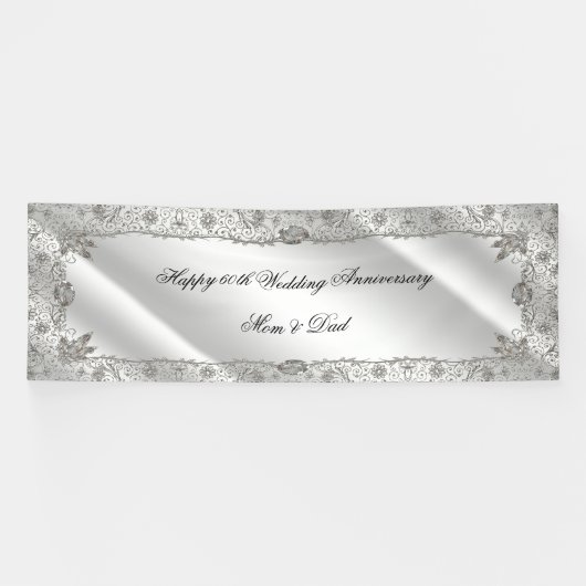 Vlaams 60e Diamond Wedding Jubileum Spandoek (Horizontaal)