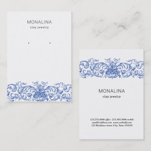  Vlaams Blauw | Het dragen van juwelenvertoning  Visitekaartje (Voorkant / Achterkant)