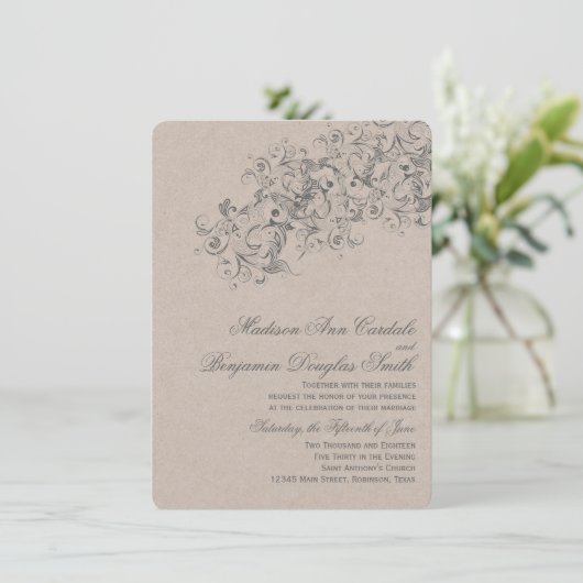  Vlaams bruiloft in Rustisch land Kaart (Staand voorkant)