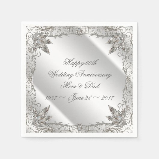 Vlaams Diamond 60e Jubileum Papier Napkins Servetten (Voorkant)