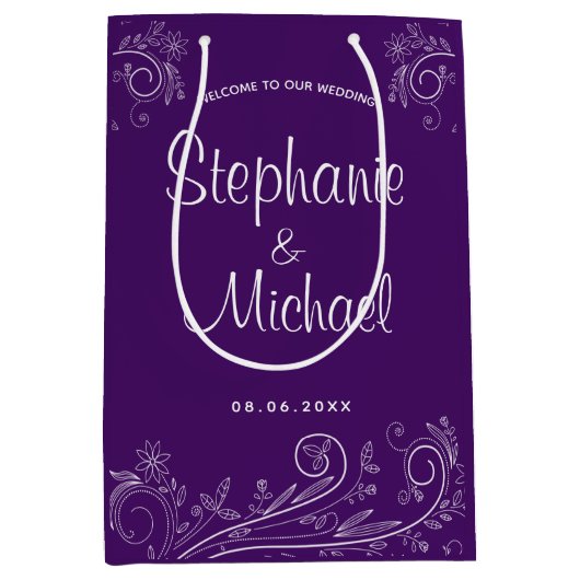 Vlaams en Zwemelen Paars Wedding Gest Hotel Medium Cadeauzakje (Voorkant)