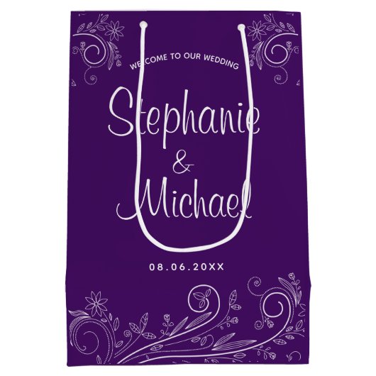 Vlaams en Zwemelen Paars Wedding Gest Hotel Medium Cadeauzakje (Achterkant)