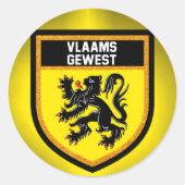 Vlaams Gewest Ronde Sticker (Voorkant)